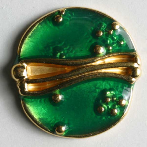 Green Full Metal Enamelled Button