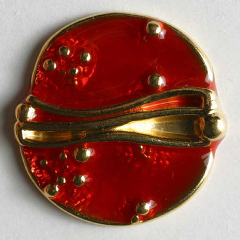 Red Full Metal Enamelled Button