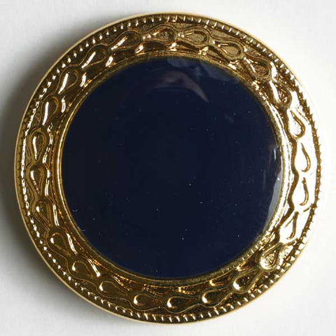 Navy Blue Full Metal Enamelled Button