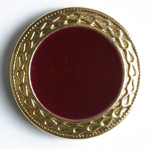 Wine Red Full Metal Enamelled Button
