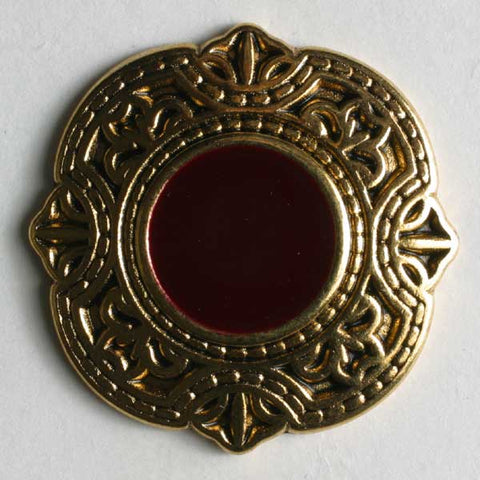 Wine Red Full Metal Enamelled Button