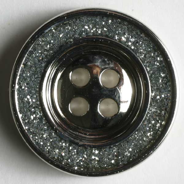 Dull Silver Abs Enamelled Button