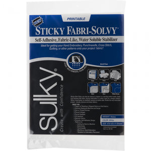 Sulky Sticky Fabri-Solvy Stabilizer 8.5x11" 12pc