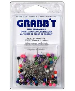 Blue Feather Grabbit Steel Sewing Pins 80pc