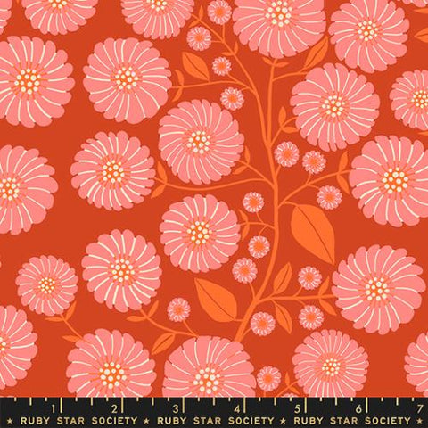 Floradora Starflower Cotton Fabric - Cayenne RS6019 16