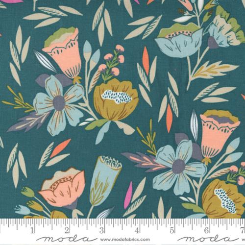 Songbook A New Page Overjoyed Cotton Fabric - Dark Teal 45552 320