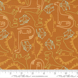 Stomp Stomp Roar Dino Sketch Cotton Fabric - Lava 20821 19