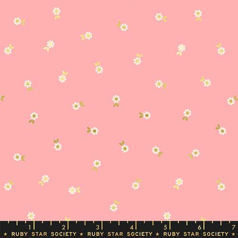 Curio Metallic Falling Flowers Cotton Fabric - Balmy RS0066 12M