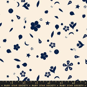 Moonglow Garden Sketches Cotton Quilting Fabric - Natural RS4078 11