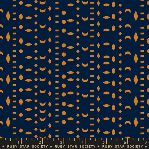 Moonglow Phases Moon Cotton Quilting Fabric - Indigo RS4080 15