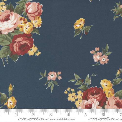 Junk Journal Flowers Cotton Fabric - Midnight 7413 18