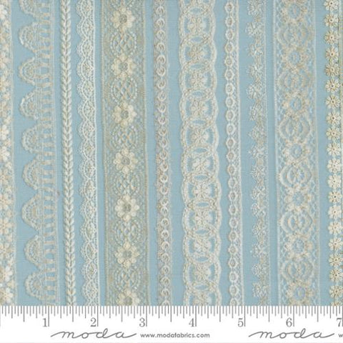 Junk Journal Lace Cotton Fabric - Sky 7418 17