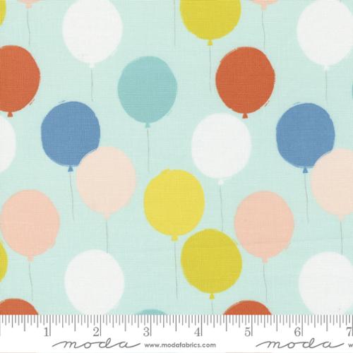 Delivered With Love Balloons Cotton Fabric - Light Aqua 25132 14