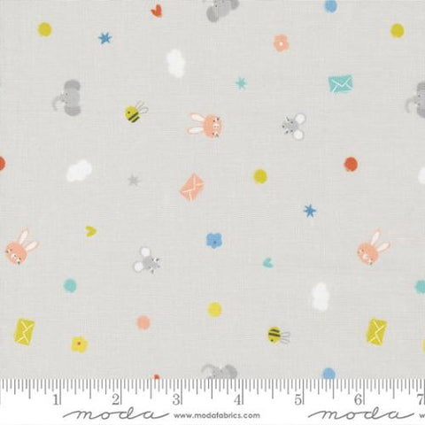 Delivered With Love Littles Cotton Fabric - Grey 25133 19