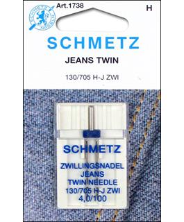 Schmetz Machine Needle Twin Denim 4mm Size 100 1pc