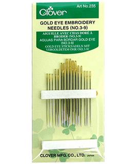 Clover Gold Eye Embroidery Needles (No. 3-9)