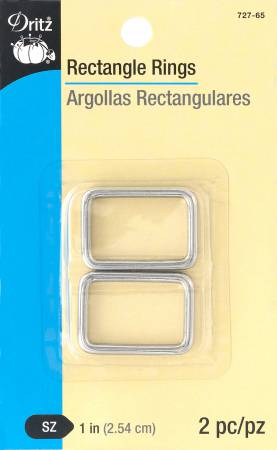 Dritz 1" Rectangle Rings - Nickle 2pc