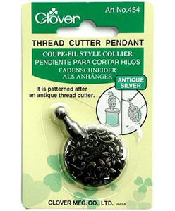 Clover Thread Cutter Pendant - Antique Silver
