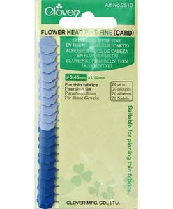 Clover Flower Head Pins Fine 20pc Carded