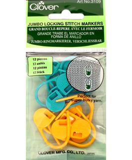 Clover Jumbo Locking Stitch Markers 12pc