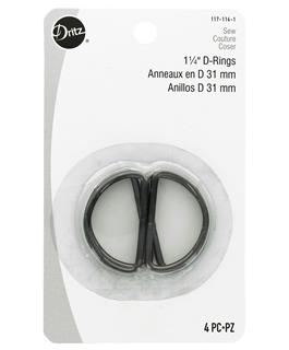 Dritz D Rings 1 1/4" Black 4pc