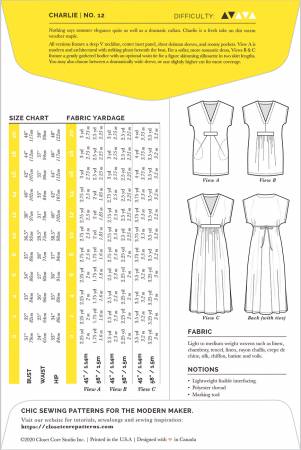 Charlie Caftan Pattern - sizes 0-20