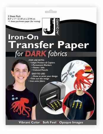 Jacquard Transfer Paper for Dark Fabrics 3 Sheet Pack