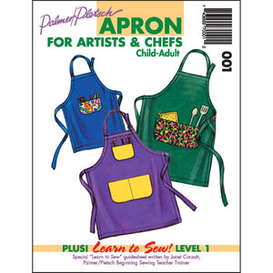 Apron for Artists & Chefs Pattern - Age 3 - Adult
