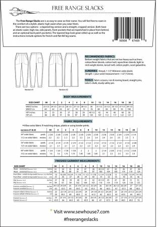 Free Range Slacks Pattern - sizes 00-20