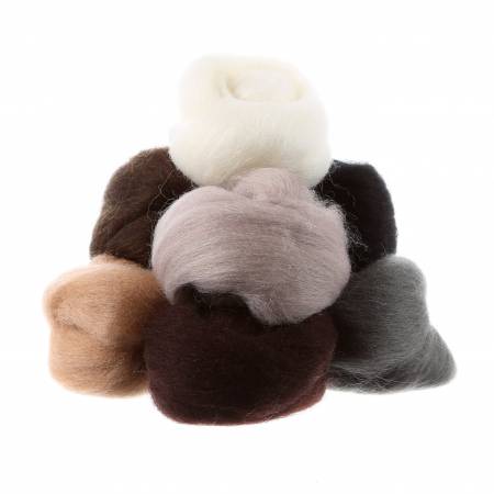Wistyria Editions Wool Roving Assortment Neutrals
