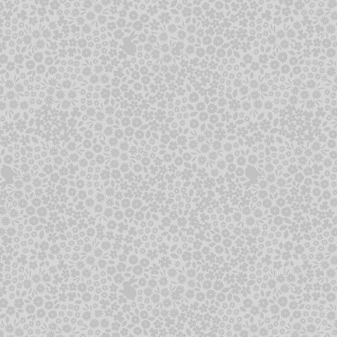 Tiny Tonals Bunny Meadow Cotton Fabric - Gray on Gray TT5 3