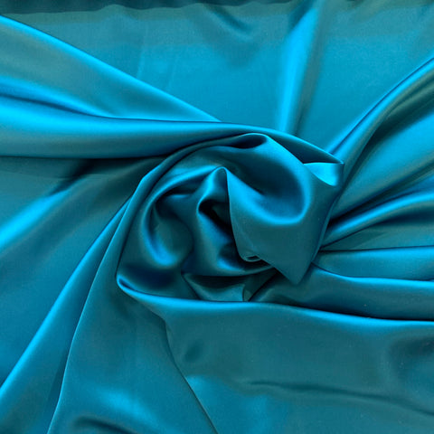 Silk Charmeuse - Teal Blue