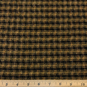 Soft Woven Plaid Fabric - Mustard Black