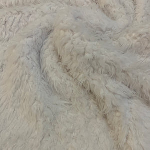 Cuddle Luxe Faux Fur Fabric Llama - White
