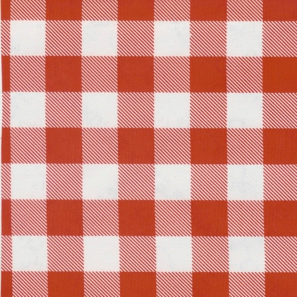 Picnic Check Oilcloth Fabric - Red