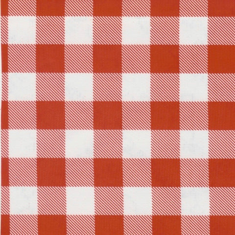 Picnic Check Oilcloth Fabric - Red