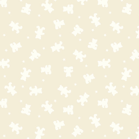Tiny Tonals Bears Cotton Fabric - Cream on Cream TT2 2