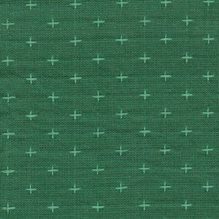 Cross Stitched Cotton Fabric - Palmetto