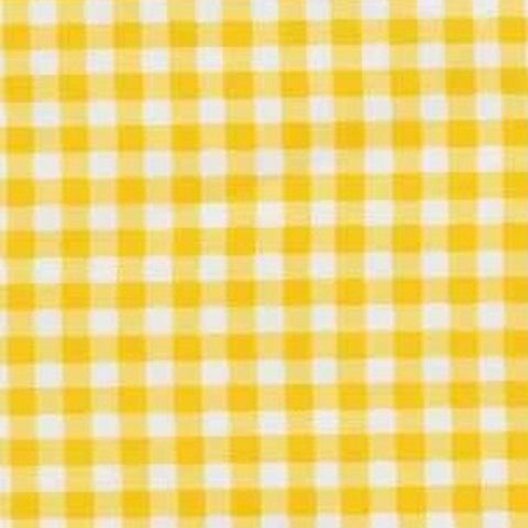 Gingham Oilcloth Fabric - Yellow