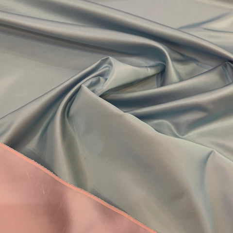 Double Sided Silk Shantung Fabric - Robbins Egg & Lilac