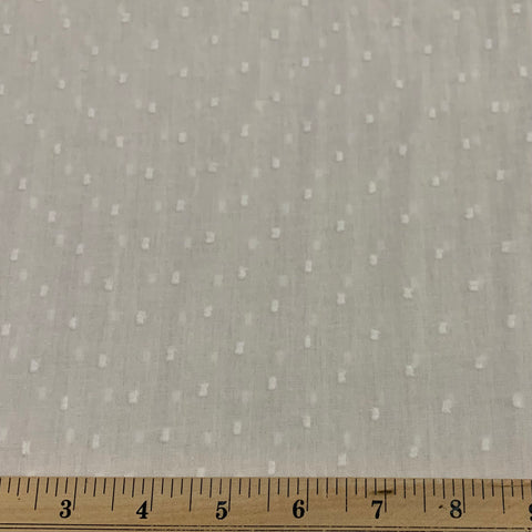 Cotton Lawn Clip Dot Fabric - White