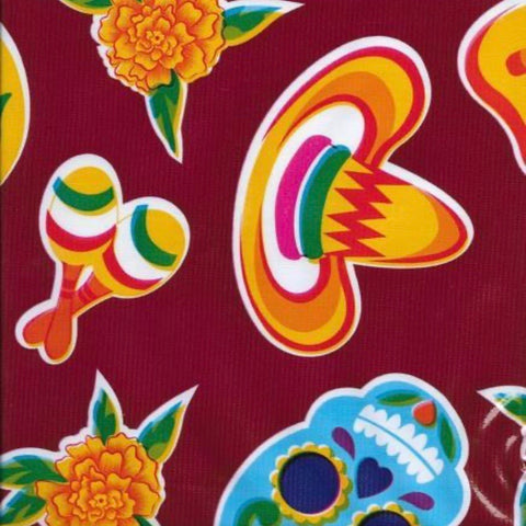 Fiesta Oilcloth - Burgundy