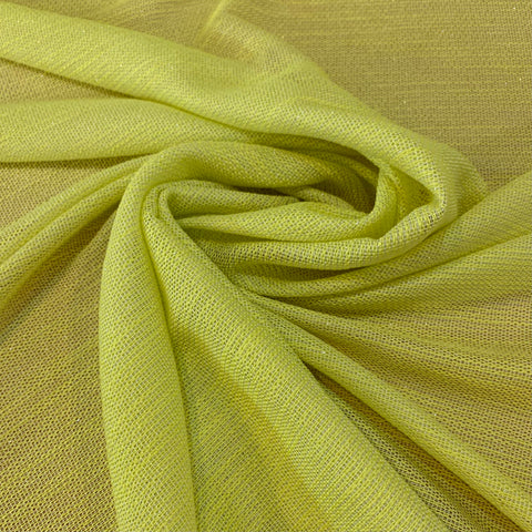 Loose Weave Greenish Yellow and Metallic Fabric