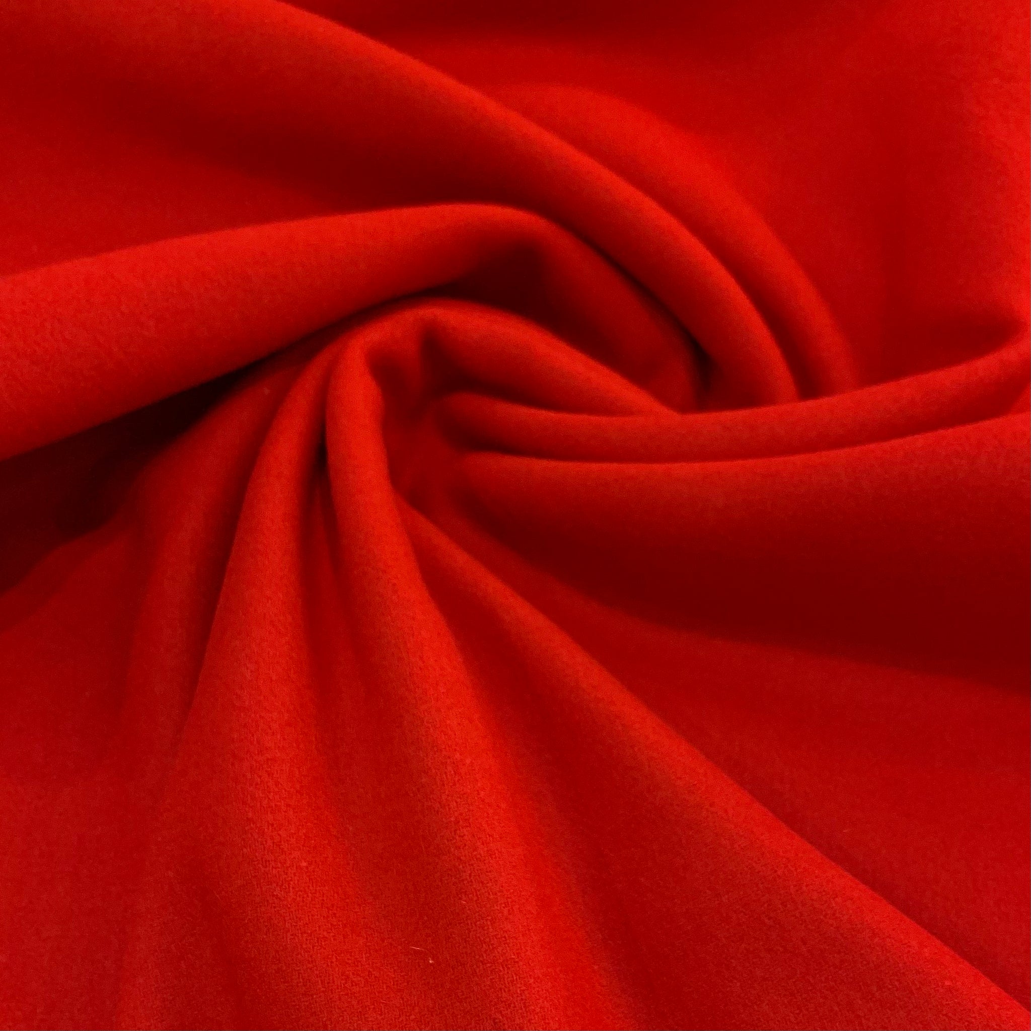 Wool Blend Melton Coating Fabric - Lipstick Red
